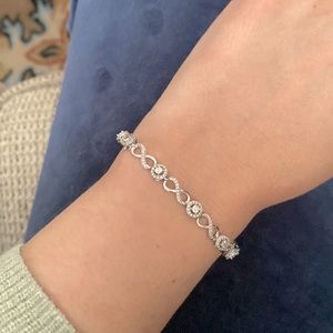 Kay sterling silver and cz clasp bracelet